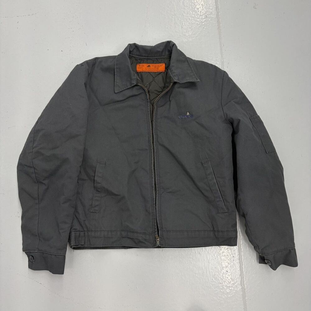 Vintage 70s Red Kap Grey Canvas Workwear Mechanics Jacket